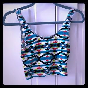 Tribal print cropped tank top